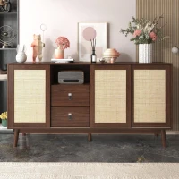 Versatile Sideboard with 3 Doors and 2 Drawers for Ample Storage, Stylish Cabinet for Living & Dining Areas, 61'' L x 14'' W x 31.5'' H, Wood(m-4)