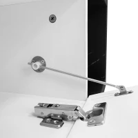 Modern TV Cabinet with Rotating Function and Spacious Storage, Extendable TV Stand for living spaces, 102.5'' L x 16'' W x 12'' H, Black+White(m-7)