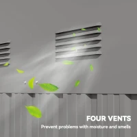 Outsunny 12' x 5.5' Metal Garden Storage Shed, Outdoor Tool Storage House with Lockable Door, Vents, Sloped Roof, Light Grey(m-6)