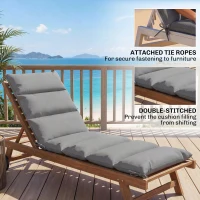 Outsunny Outdoor Lounge Chair Cushion with Zipper Reversible Chaise Lounge Cushion for Patio Indoor/Outdoor Dark Grey(m-5)