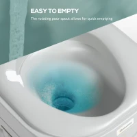 Outsunny Porta Potty, 5.8 Gallon Portable Toilet with Level Indicator and Anti-Leak Pump for Camping, Boating, Hiking, Travel, RV(m-7)