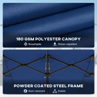 Outsunny Garden Parasol, Double-Sided Sun Umbrella with LED Solar Lights, Patio Parasol for Outdoor, Blue(m-7)