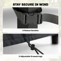 Outsunny V-Shaped Patio Furniture Cover, Waterproof Outdoor V-Shaped Sectional Sofa Cover with Air Vent, 85" x 85", Black(m-5)