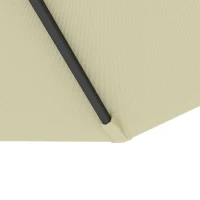 Outsunny 10' Deluxe Patio Umbrella, Outdoor Market Parasol, Banana Hanging Offset Sunshade with Crank, Cross Base, Beige(m-9)