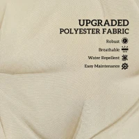 Outsunny Outdoor Lounge Chair Cushion with Zipper Reversible Chaise Lounge Cushion for Patio Indoor/Outdoor Beige(m-4)