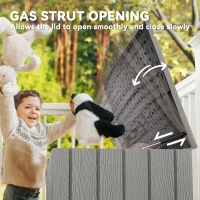 Outsunny Outdoor Storage Box Large Capacity Deck Box with Lockable Lid Gas Struts for Patio Garden 125.5 gal Grey(m-5)
