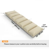 Outsunny Outdoor Lounge Chair Cushion with Zipper Reversible Chaise Lounge Cushion for Patio Indoor/Outdoor Beige(m-3)