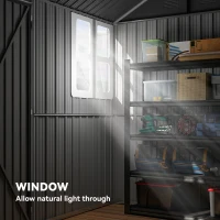 Outsunny 12' x 5.5' Metal Garden Storage Shed, Outdoor Tool Storage House with Lockable Door, Vents, Sloped Roof, Green(m-5)