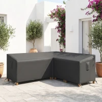 Outsunny V-Shaped Patio Furniture Cover, Waterproof Outdoor V-Shaped Sectional Sofa Cover with Air Vent, 85" x 85", Black(m-10)