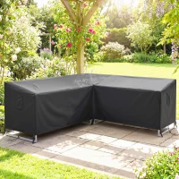 Outsunny V-Shaped Patio Furniture Cover, Waterproof Outdoor V-Shaped Sectional Sofa Cover with Air Vent, 85" x 85", Black(m-8)