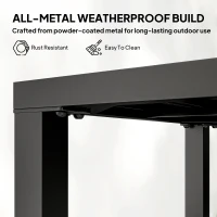 Outsunny Metal Outdoor Side Table, 45.5 cm Square Patio Side Table, Small Accent Table for Garden, Poolside, Black(m-4)