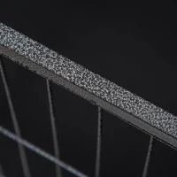 PawHut 4 Panels Dog Playpen, Heavy Duty Dog Fence, 28" H Portable Pet Playpen with Door Double Locking Latches, Tray, Grey(m-7)