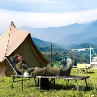 Outsunny Folding Lounge Chair, Outdoor Chaise Lounge Tanning Chair with Adjustable Back, Side Table, Headrest, Black(m-1)