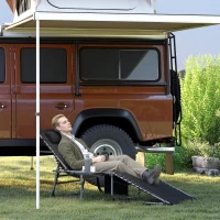 Outsunny Folding Lounge Chair, Outdoor Chaise Lounge Tanning Chair with Adjustable Back, Side Table, Headrest, Black(m-8)