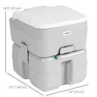 Outsunny Porta Potty, 5.3 Gallon Portable Toilet with Level Indicator and Anti-Leak Pump for Camping, Boating, Hiking, Travel, RV(m-3)