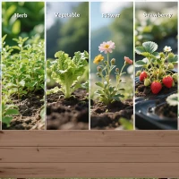 Outsunny 2 Tiers Raised Garden Bed, Wooden Elevated Planter Box with Legs, Gardening Planting Bed, Carbonised(m-9)