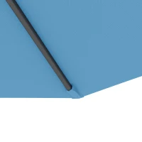 Outsunny 10' Deluxe Patio Umbrella, Outdoor Market Parasol, Banana Hanging Offset Sunshade with Crank, Cross Base, Blue(m-9)