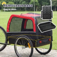 PawHut Dog Bike Trailer, Pet Cart Bicycle Carrier with 20" Air Tires, Quick-Release Wheels, Reflectors, Flag(m-4)