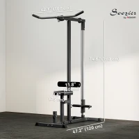 Soozier LAT Pull Down Machine Cable Machine, High and Low Pulley Station with Adjustable Seat, for Home Gym(m-3)