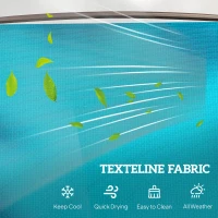 Outsunny Outdoor Glider Chair with Table, 2-Seat Patio Glider Loveseat with Breathable Mesh Fabric, Blue(m-5)