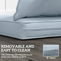 Outsunny Seat Cushion Back Pillows Replacement Set of 2, Patio Chair Cushions Set for Indoor Outdoor, Light Blue(m-7)