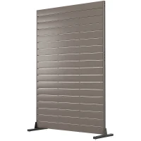 Outsunny HDPE Outdoor Privacy Screen, 47.2"W x 68.5"H Decorative Privacy Fence Screen with Stand and 6 Panels, Brown(m-1)