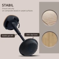 HOMCOM Swivel Standing Desk Chair, Adjustable Active Ergonomic Standing Stool, Backless Wobble Stool Chair, Brown(m-7)