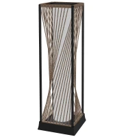 Outsunny Rattan Solar Floor Lamp, Decorative Outdoor Lamp with Auto On/Off LED Lights, IP44 for Patio, Porch, Pathway, Brown(m-2)