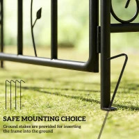 Outsunny 7.4 ft Garden Arch, Outdoor Trellis Arbor with Gate for Climbing Plants, Wedding Arch, Black(m-6)