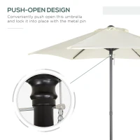 Outsunny 6.6FT Patio Umbrella, Outdoor Parasol with 6 Solid Ribs, Cream White(m-7)