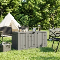 Outsunny 120 Gallon Resin Deck Box, Lockable Outdoor Storage Box, Splash-Resistant & UV Resistant Patio Storage Container(m-10)