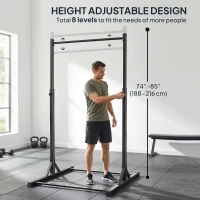Soozier Portable Pull Up Station, Height Adjustable Pull Up Bar with 8 Levels for Home Gym Strength Training, 440LBS Capacity(m-4)