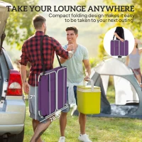 Outsunny Tanning Chair with Face Hole, 5-Level Adjustable Outdoor Chaise Lounge Chair with Pillow for Beach, Pool, Purple(m-7)