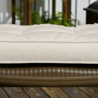 Outsunny Replacement Cushions for Rattan Furniture, 4 Piece Outdoor Seat Cushion Pad for Patio Set, Cream White(m-10)