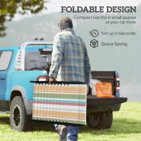 Outsunny Outdoor Folding Lounge Chair, 4-Level Adjustable Chaise Lounge with Headrest, Tanning Chair Beach Bed, Reclining Lounger Cot for Camping, Hiking, Backyard, Multicoloured(m-6)