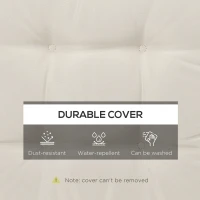 Outsunny Replacement Cushions for Rattan Furniture, 4 Piece Outdoor Seat Cushion Pad for Patio Set, Cream White(m-5)