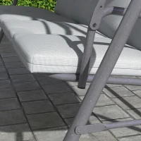 Outsunny 3-Seat Patio Swing Chair, Outdoor Porch Swing Glider with Adjustable Canopy, Light Grey(m-10)