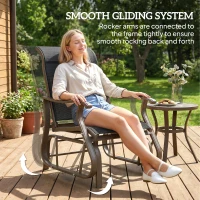 Outsunny Outdoor Glider Chair, Patio Glider with Steel Frame and Mesh Fabric, Outdoor Chair for Backyard, Garden, Porch, Black(m-4)