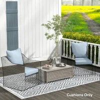 Outsunny Seat Cushion Back Pillows Replacement Set of 2, Patio Chair Cushions Set for Indoor Outdoor, Light Blue(m-9)