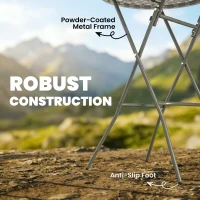 Outsunny 2.6ft Plastic Folding Picnic Table, Camping Table with Anti-Slip Foot Pads, White(m-4)