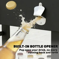 Outsunny Outdoor Grill Cart, Folding Grill Table with Magnetic Knife Holder, Hooks, Spice Rack, Paper Rack, Black(m-7)