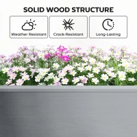 Outsunny Wooden Raised Garden Bed with 2 Foldable Side Pots, Raised Planter with Storage Shelf and Drainage Holes(m-10)