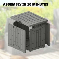 Outsunny 30 Gallon Resin Deck Box, Lockable Outdoor Storage Box, Splash-Resistant & UV Resistant Patio Storage Container(m-7)