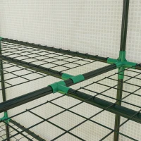 Outsunny Portable Mini Greenhouse Green House with 3 Tier Shelves, Reinforced PE Cover, Roll-up Doors, 56.3"x18.1"x59.4", White(m-10)