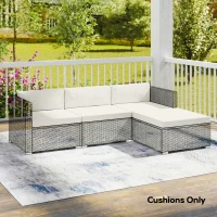 Outsunny Patio Furniture Cushions Water-Repellent Outdoor Loveseat Cushion Removable Covers 23.6" x23.6", Cream(m-9)