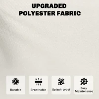 Outsunny Patio Furniture Cushions Water-Repellent Outdoor Loveseat Cushion Removable Covers 23.6" x23.6", Cream(m-4)