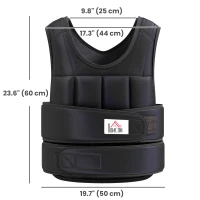 Soozier 22lbs Weighted Vest, Adjustable Running Weight Vest with 38 Weight Bags, Black(m-3)