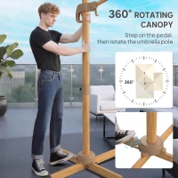 Outsunny 10 FT Patio Cantilever Umbrella, Outdoor Offset Umbrella with 360° Rotation, Outdoor Market Umbrella with Crank and Tilt(m-5)