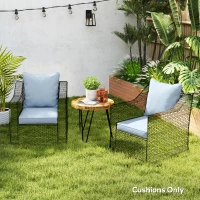 Outsunny Seat Cushion Back Pillows Replacement Set of 2, Patio Chair Cushions Set for Indoor Outdoor, Light Blue(m-1)