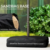 Outsunny 15' Outdoor Patio Umbrella with Twin Canopy Sunshade Steel Table Umbrella w/ Lift Crank, Cross base, Sandbag, Light Blue(m-6)